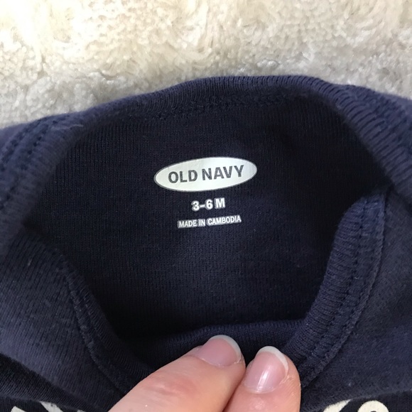 Old Navy World Peas Bodysuit 3-6 Months Blue Green - Picture 3 of 4